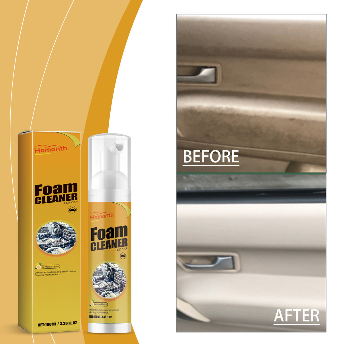 Car Interior Foam Cleaner for Stubborn Stains & Shine
