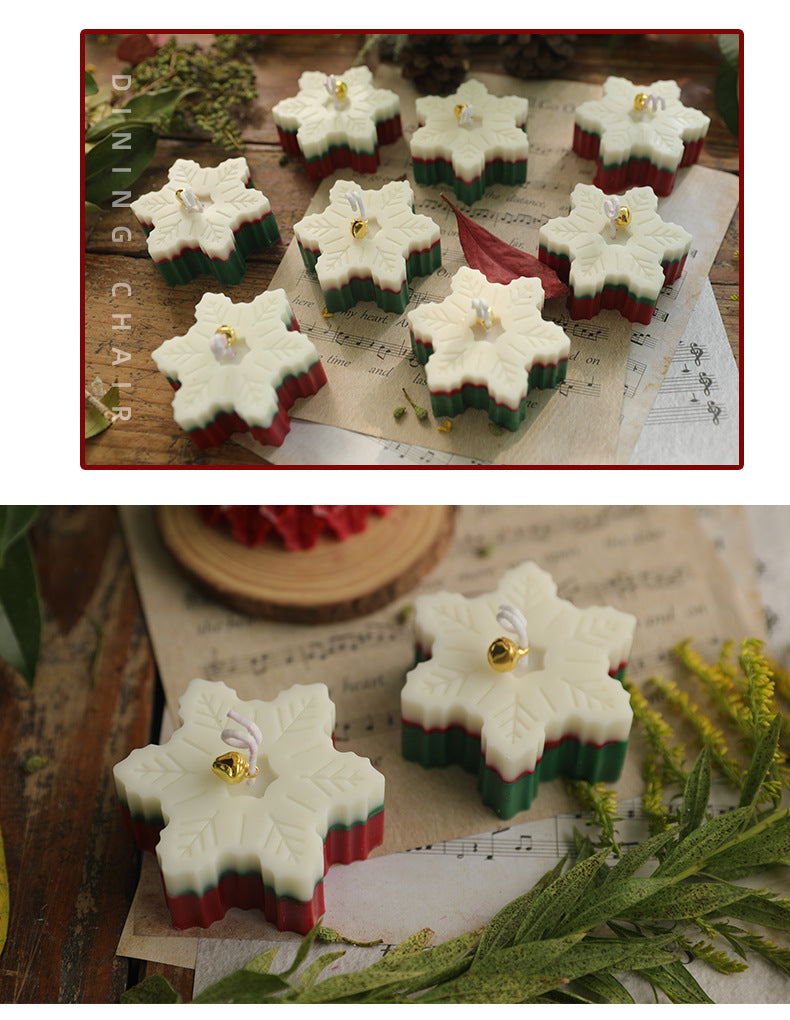 Snowflake Candle for Festive Christmas Table Decor