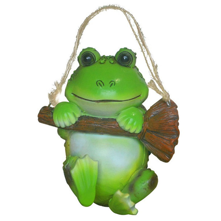 Hanging Resin Frog Garden Decor for Porch and Patio