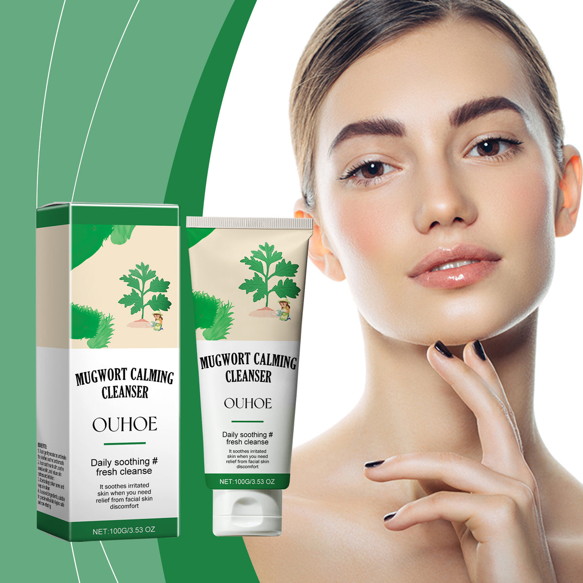 OUHOE Mugwort Calming Cleanser — Soothes & Balances in One