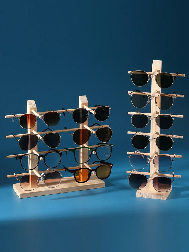 Solid Wood Glasses Display Rack for Eyewear Storage