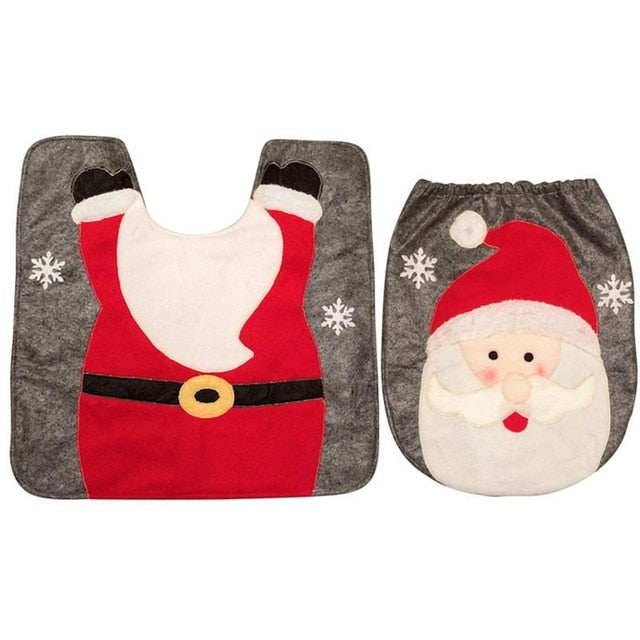 Christmas Bathroom Rug Set for Festive Holiday Decor