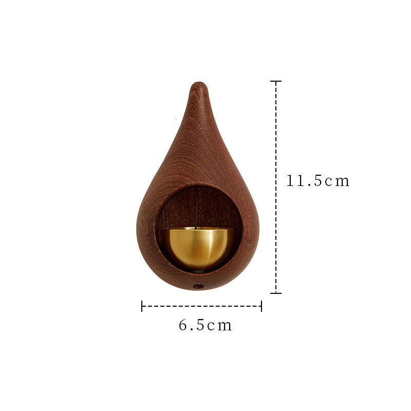 Decorative Doorbell With Brass Bell And Carved Wood