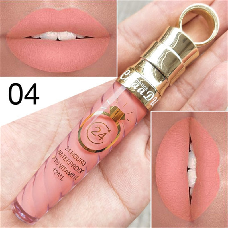 Waterproof Matte Lip Gloss - 20 Long-Lasting Shades