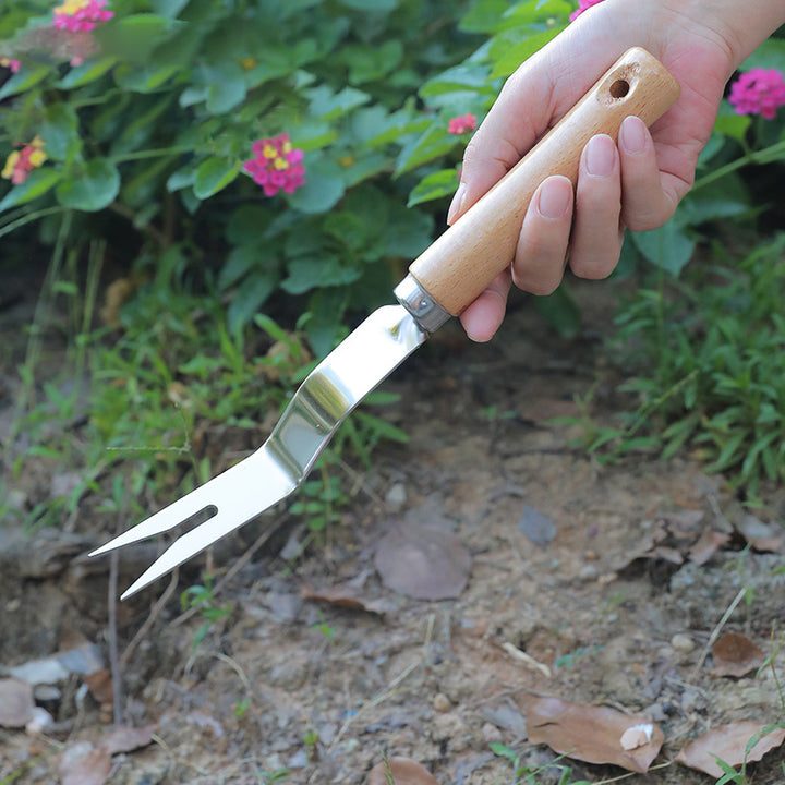 Stainless Steel Weeding Fork and Root Digging Hand Tool