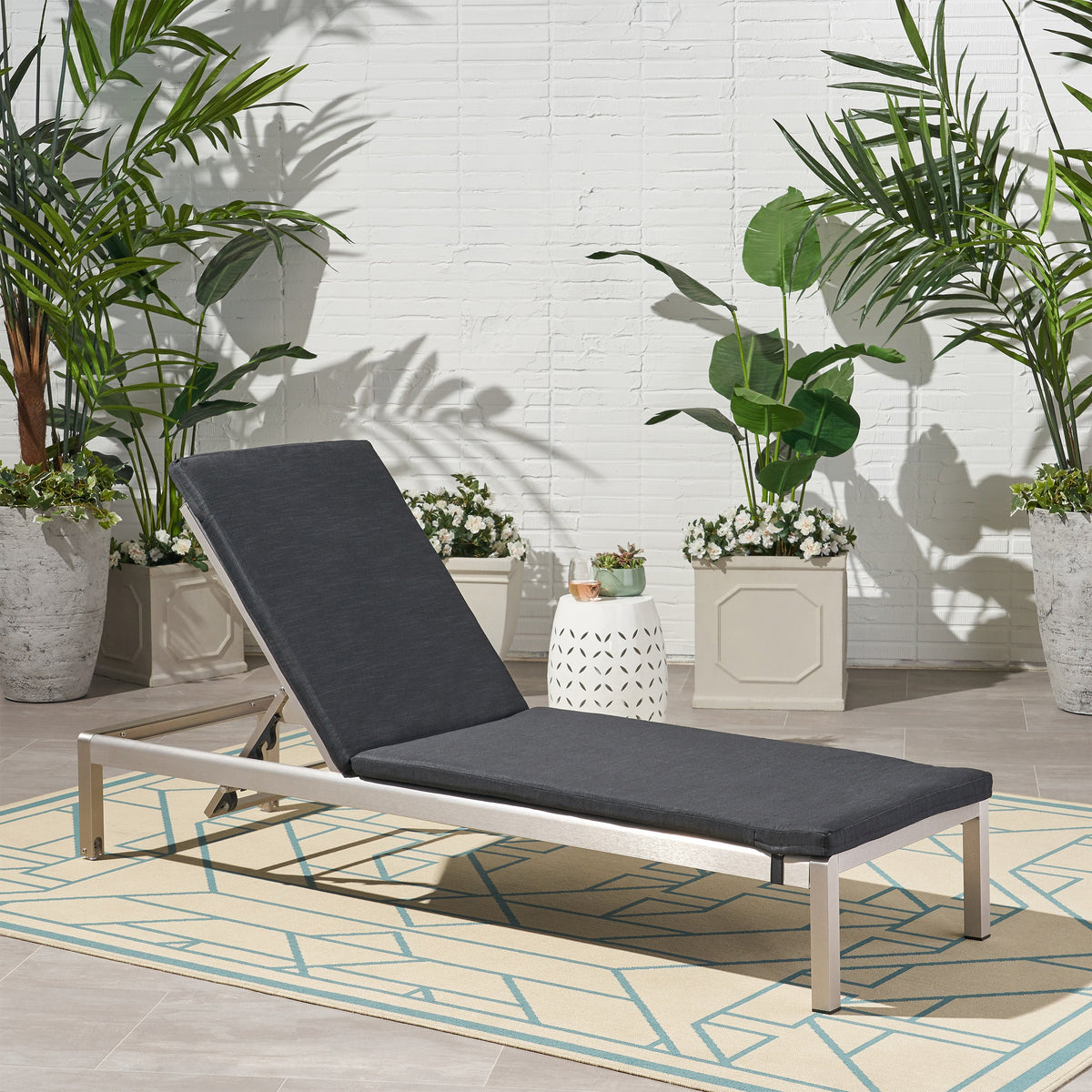 Full-Length Chaise Lounge Cushion with Backrest