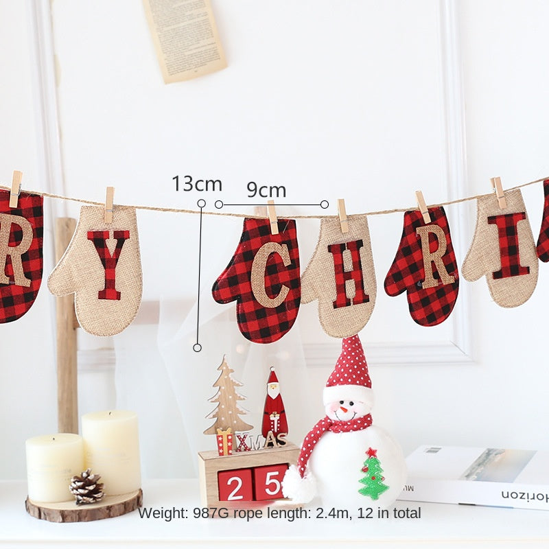 Christmas Stocking Banner for Rustic Holiday Mantels