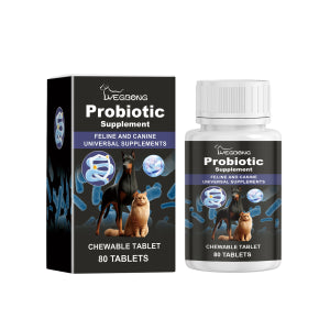 Chewable Pet Probiotic Tablets for Cats & Dogs Daily