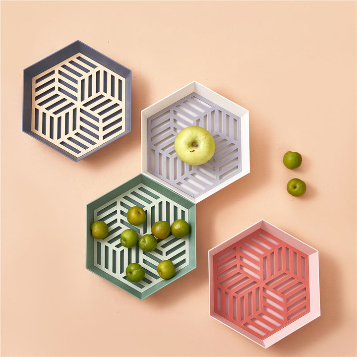 Hexagonal Fruit Drain Basket for Rinsing and Serving