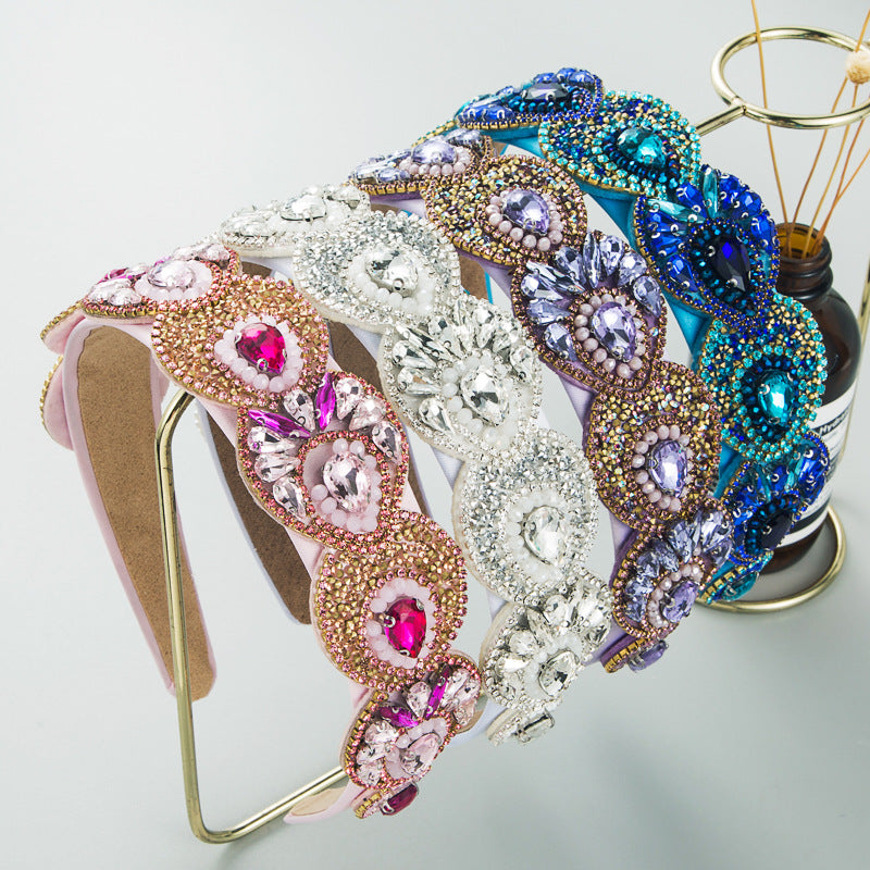 Crystal Hair Hoop Headband for Baroque Glamour Looks