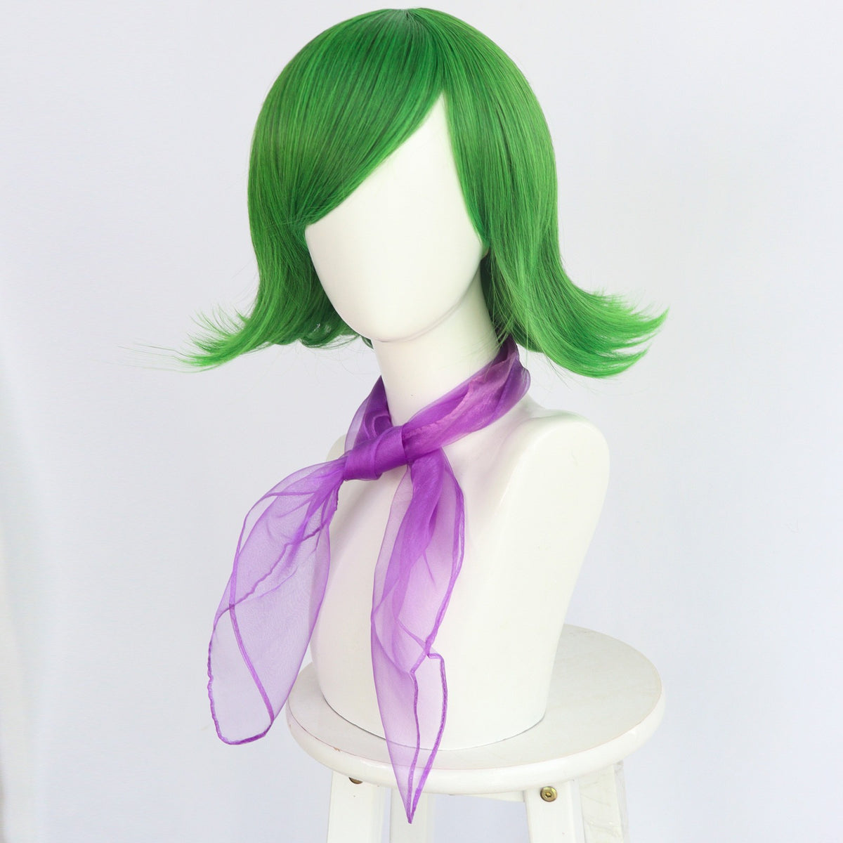 Green Cosplay Wig with Purple Scarf for Brain Agents