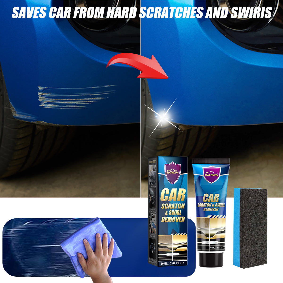 Car Scratch Repair Cream for Minor Paint Scratches