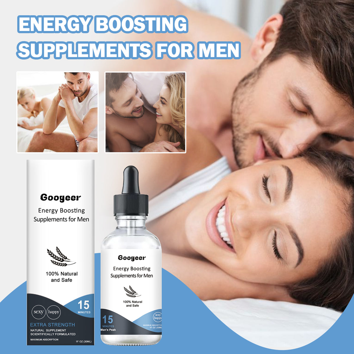 Men's Energy Supplement — Fast Natural Vitality Boost in 15