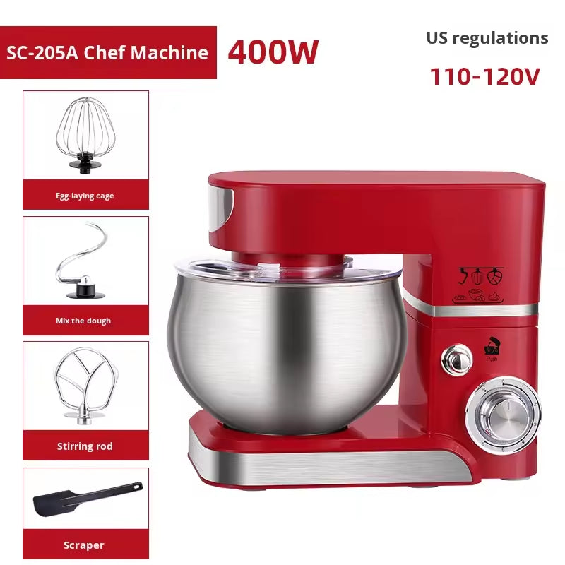 400W Stand Mixer: 6 Speeds for Dough, Eggs and Batter