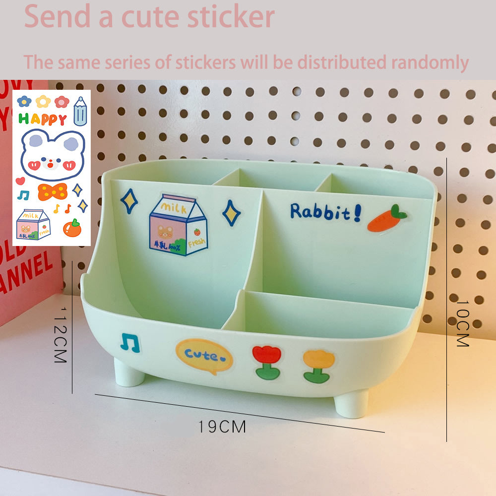 Cute Desk Pen Holder with Compartments for Dorm Desks