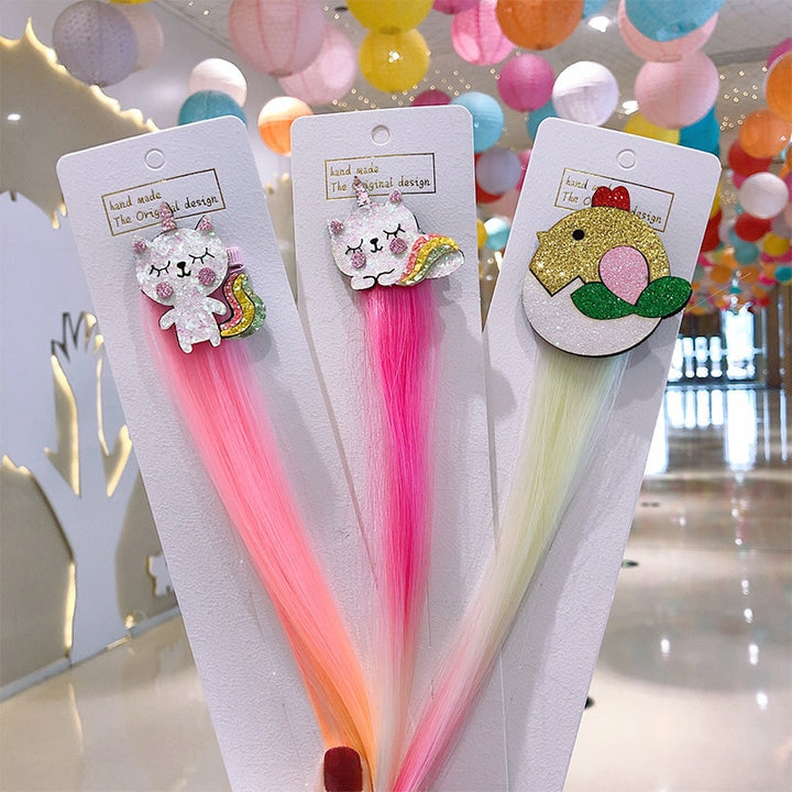 Kids Hair Clips for Colorful Rainbow Party Hairstyles