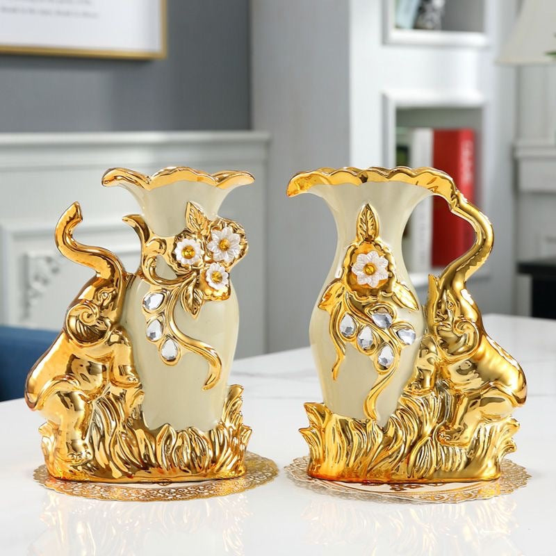 Ceramic Vase Pair for Glamorous Living Room Styling