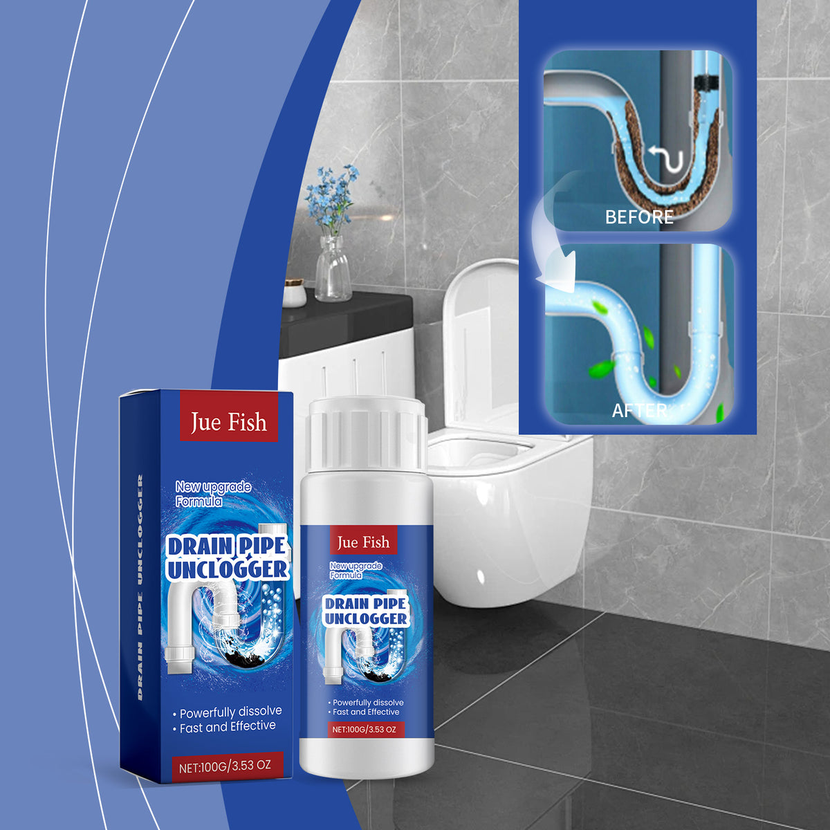 Bathroom Drain Cleaner Powder for Fast, Fresh Flow