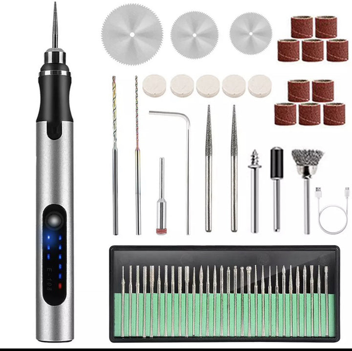 Cordless Engraving Pen Kit: Carve, Grind & Polish Metal
