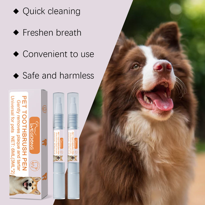 Pet Toothbrush Pen for Fresh Breath & Plaque Care