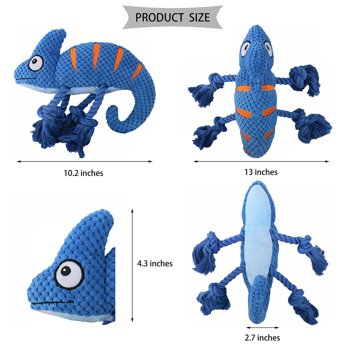 Chameleon Dog Toy for Tug, Fetch and Enrichment