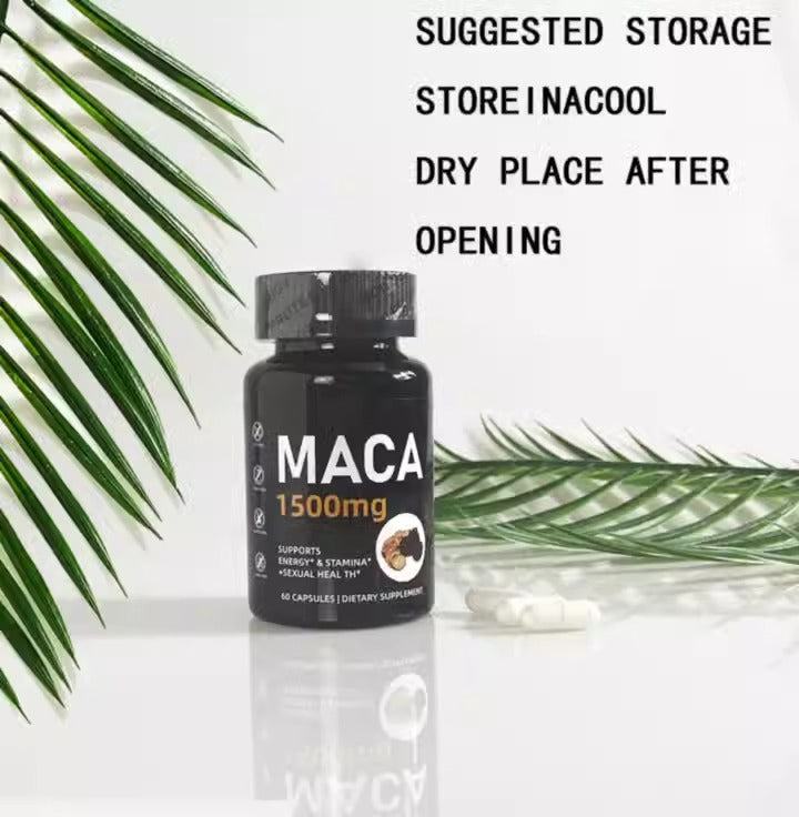 Maca Root Extract Capsules — 1500mg Natural Energy & Stamina