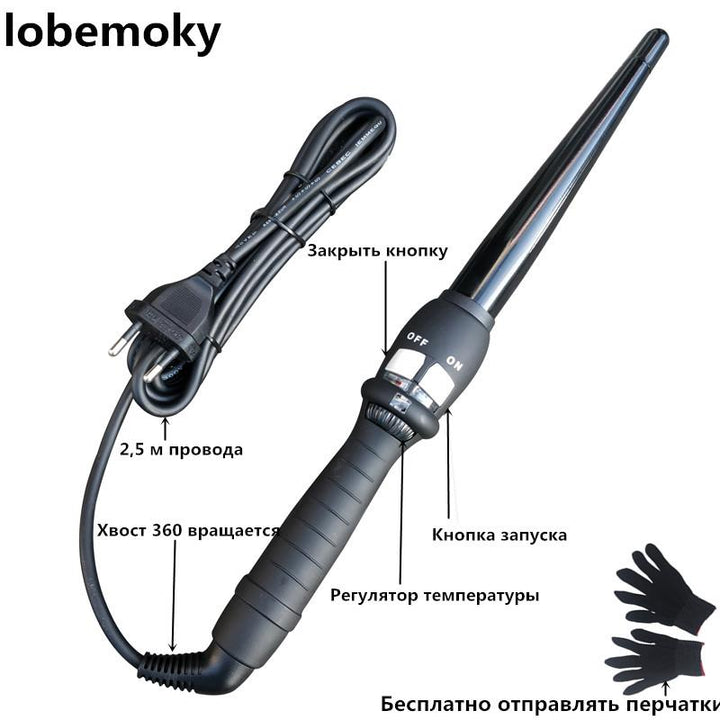 Conical Curling Iron for Adjustable Salon-Style Curls