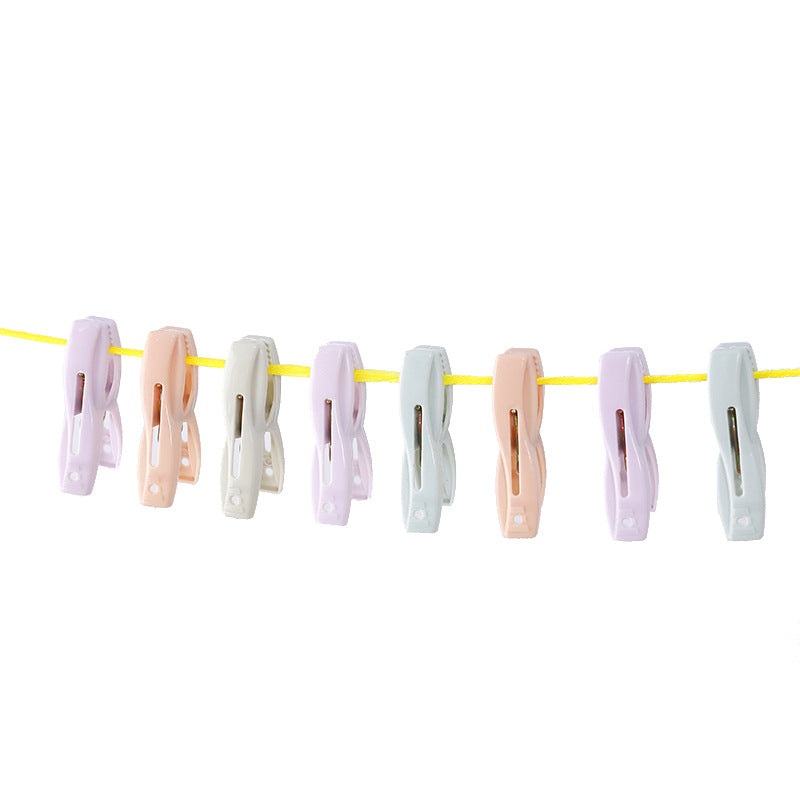 Metal Spring Laundry Clips 24 Pack With Storage Basket