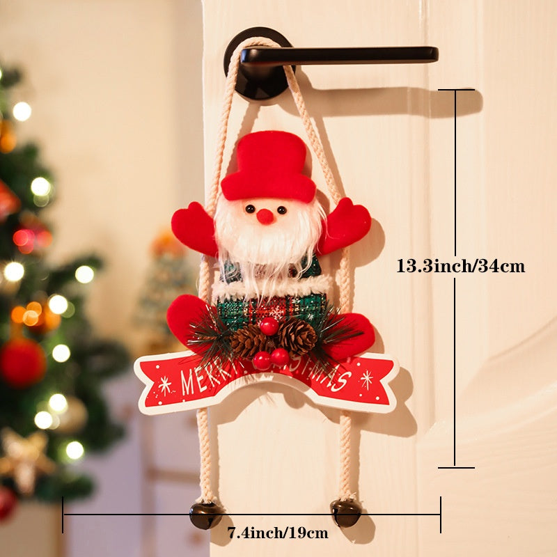 Christmas Door Hanger Santa Reindeer Holiday Display