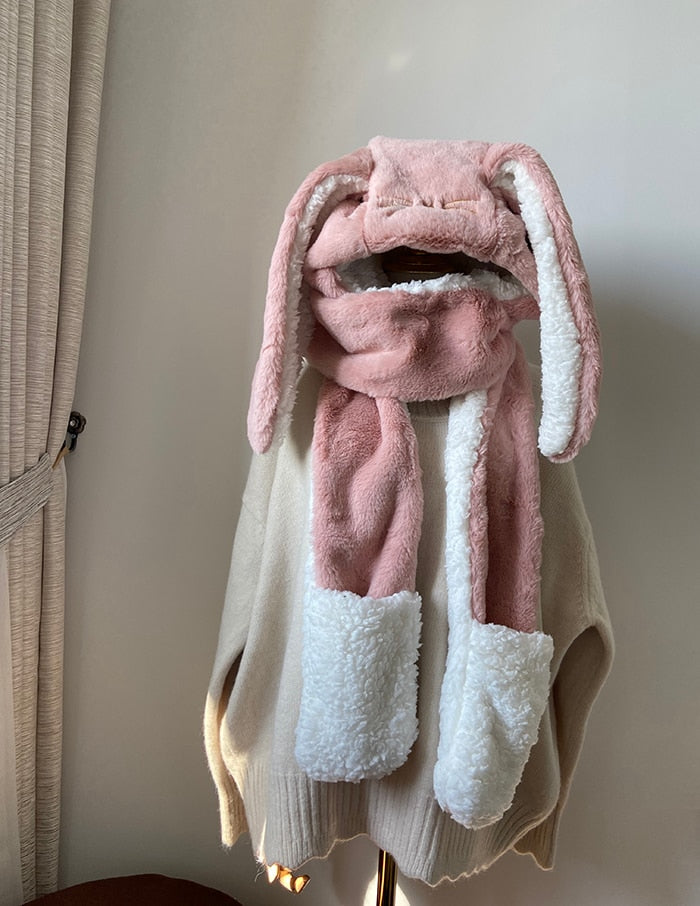 Bunny Ear Hooded Scarf Set — Cute 3‑in‑1 Winter Accessory