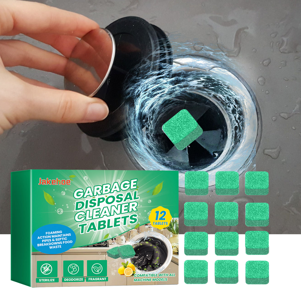 Garbage Disposal Cleaning Tablets for Fresh, Clean Drains
