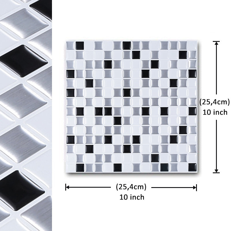 Peel-and-Stick Mosaic Tile Wall Decals | Glossy DIY