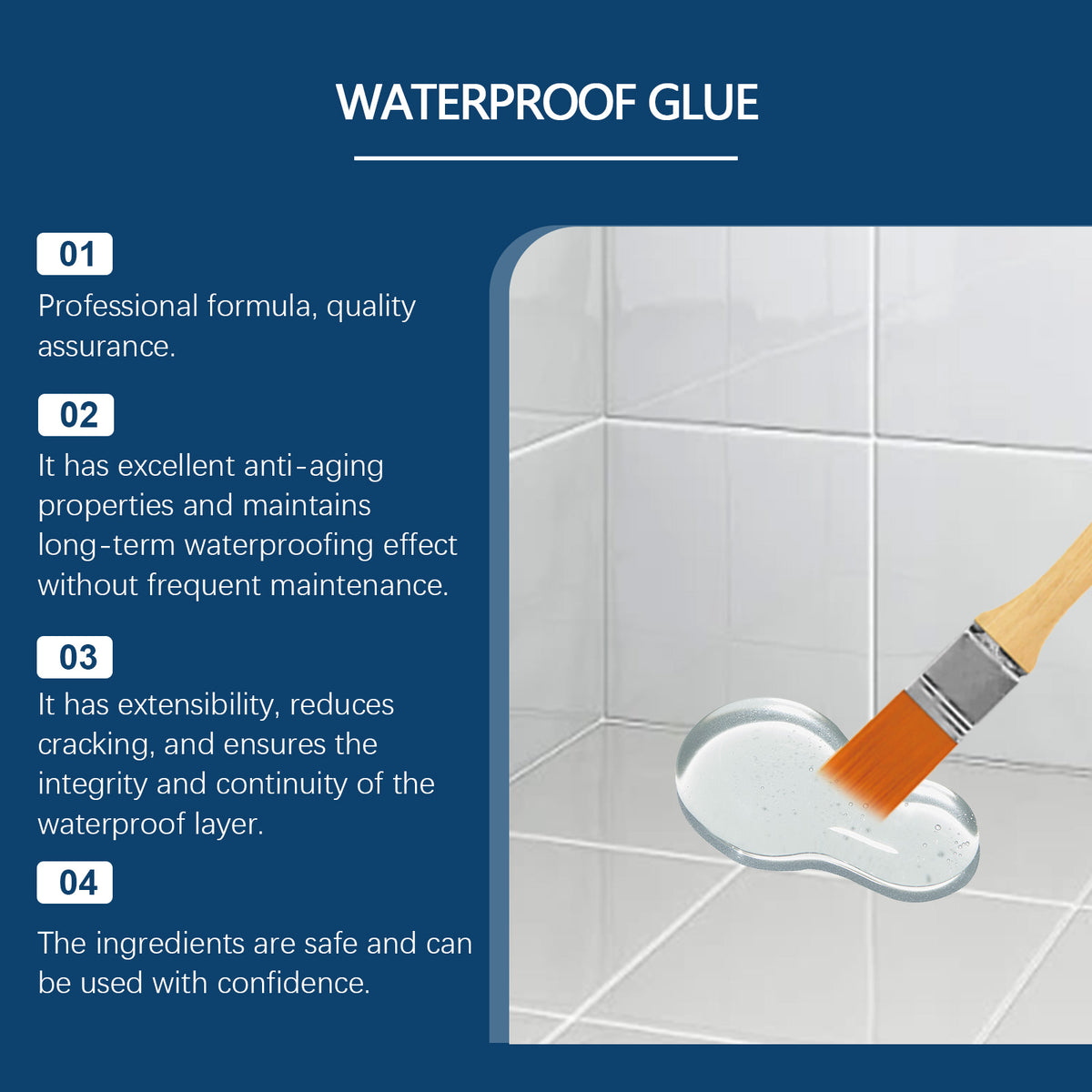 Transparent Waterproof Tile Repair Adhesive, 100g for Leaks