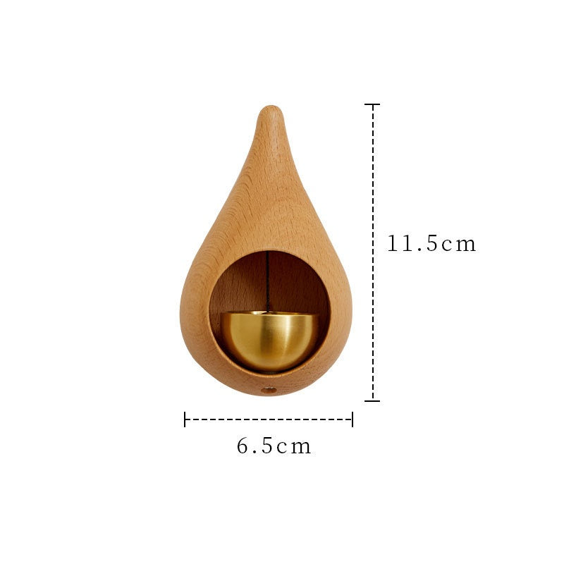 Decorative Doorbell With Brass Bell And Carved Wood