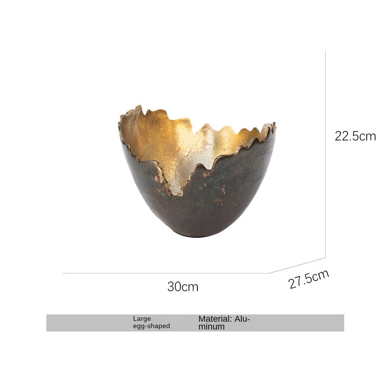 Oval Decorative Tray – Sculptural Gold Bronze Decor