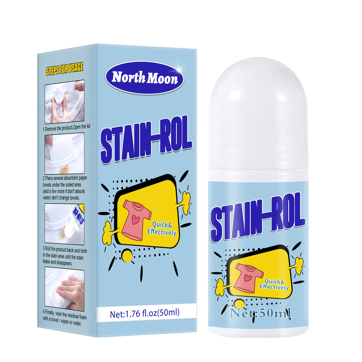 Clothing Stain Remover Roll-On for Quick Spot Cleanups