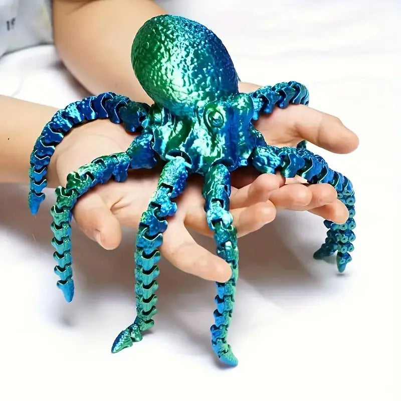 3D Printed Octopus Toy With Colorful Movable Tentacles