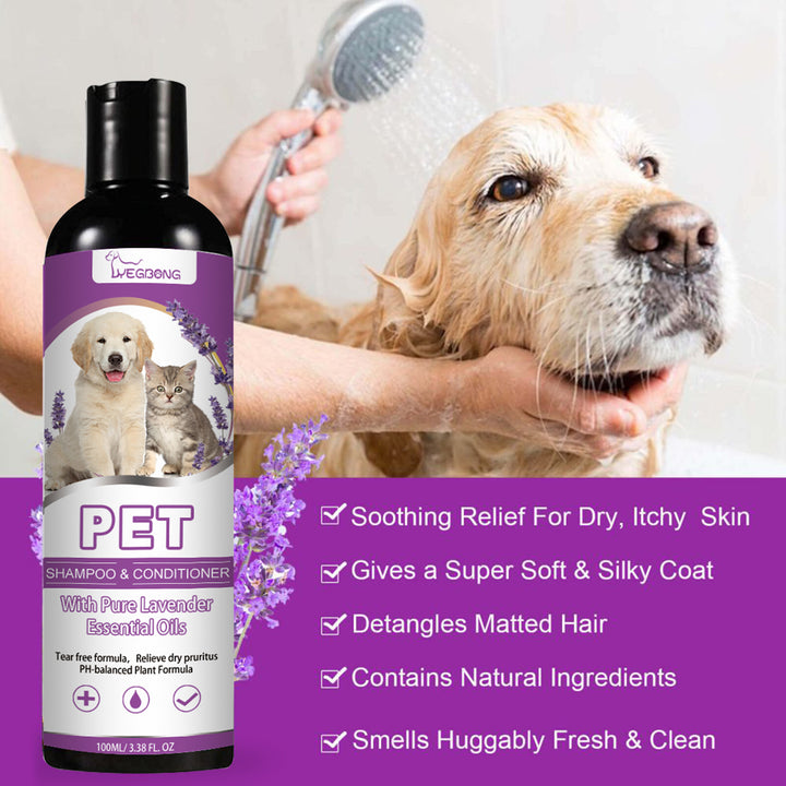 Pet Shampoo for Itchy Skin & Silky, Tangle-Free Coats