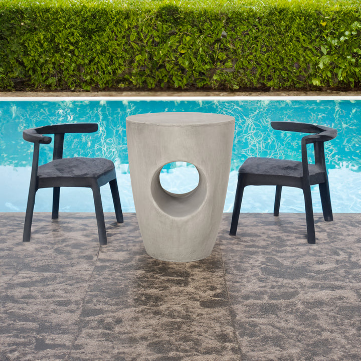 Concrete-Look Side Table for Patio and Living Room