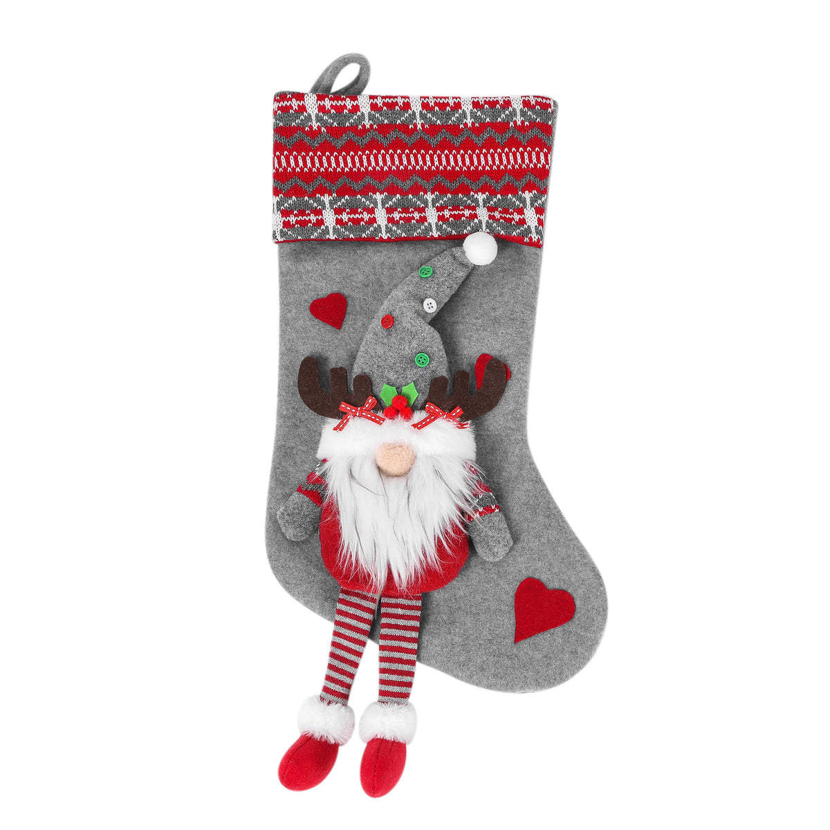 3D Gnome Christmas Stockings for Festive Mantel Decor