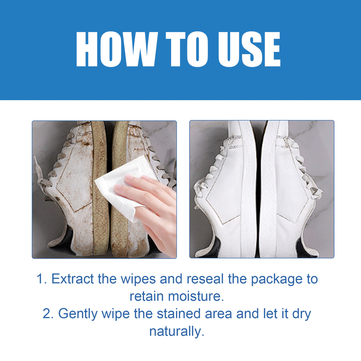 Shoe Cleaning Wipes for White Sneakers | 40 Count