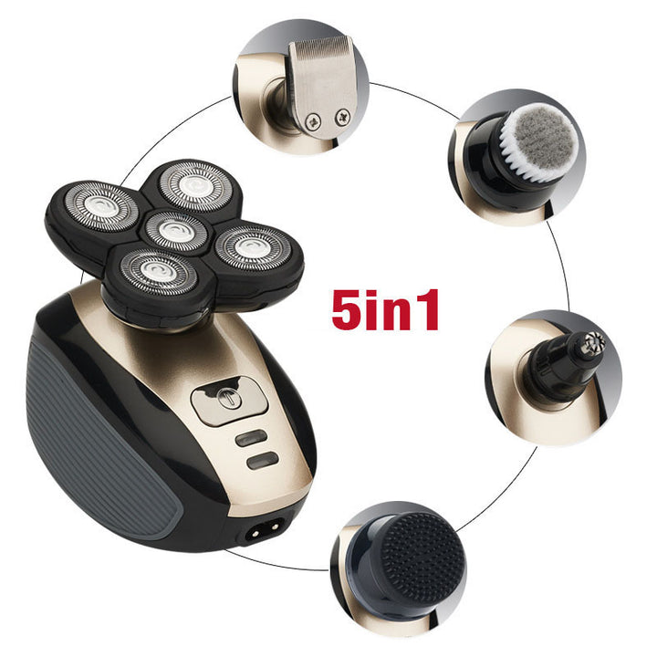 5-Head Shaver 5-in-1 Wet & Dry Grooming Kit for Men