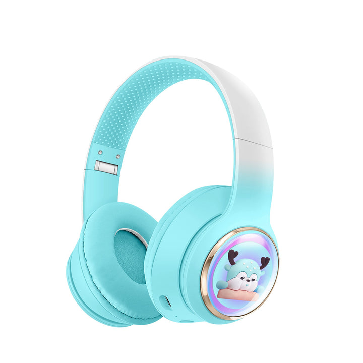 Kids Bluetooth Headphones with Light-Up Cartoon Design