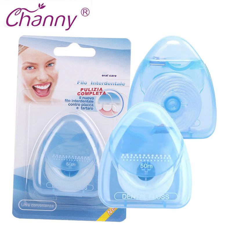 Dental Floss with Built‑In Cutter — Portable 50m Egg‑Shaped