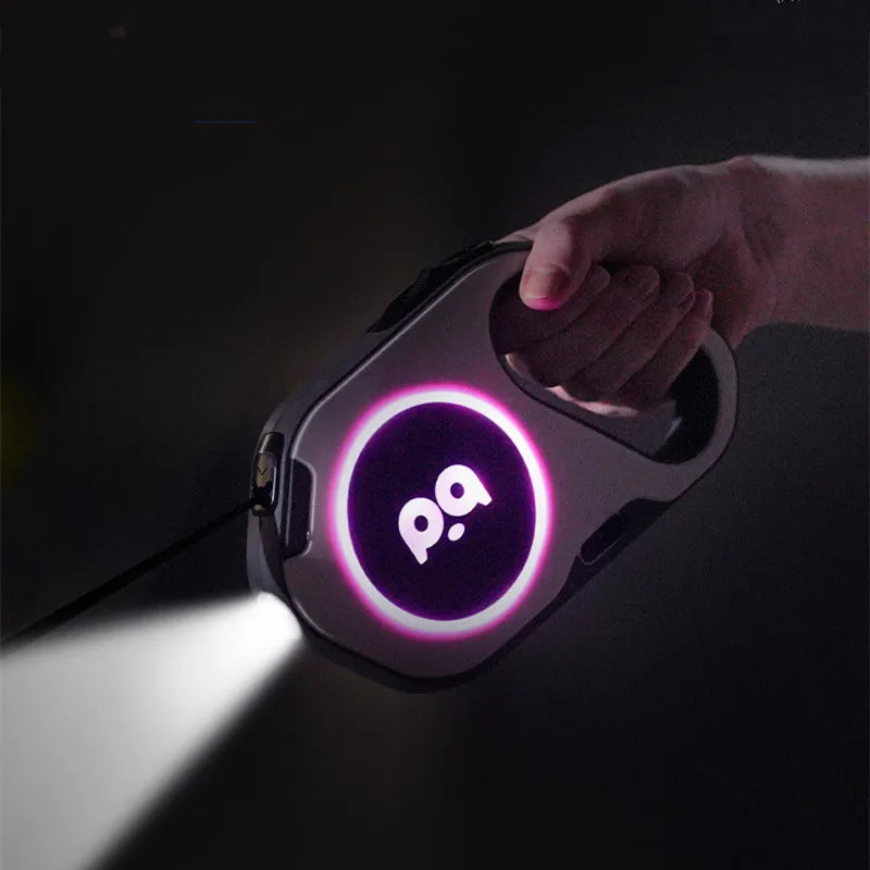 5M Retractable Dog Leash With LED Night Visibility