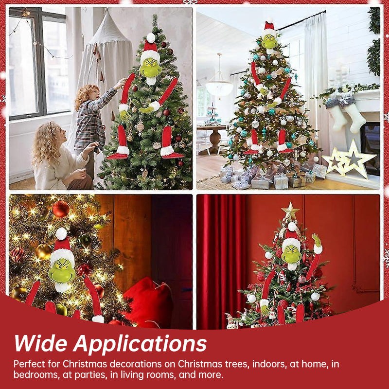 Grinch Elf Body Ornaments, 5-Piece Christmas Tree Decor