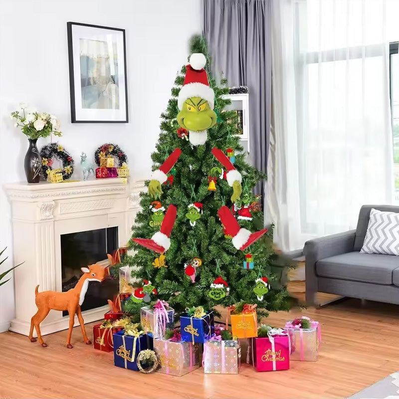 Grinch Elf Body Ornaments, 5-Piece Christmas Tree Decor