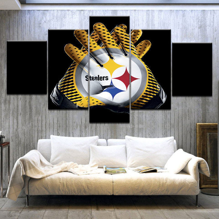 5-Piece Steelers Football Canvas Wall Art Focal Point