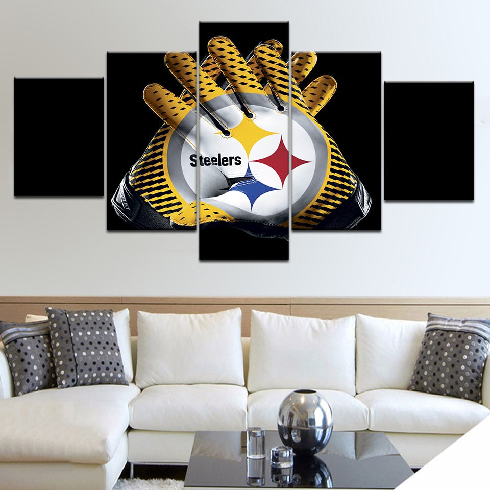 5-Piece Steelers Football Canvas Wall Art Focal Point
