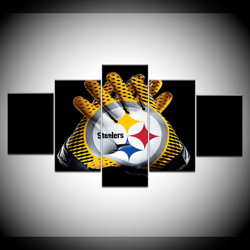 5-Piece Steelers Football Canvas Wall Art Focal Point